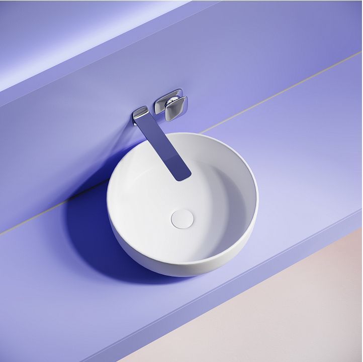 Раковина накладная CERAMICANOVA Taycan, круглая, диаметр 375 мм, белая матовая CN12003MW Раковина накладная CERAMICANOVA Taycan, круглая, диаметр 375 мм, белая матовая CN12003MW