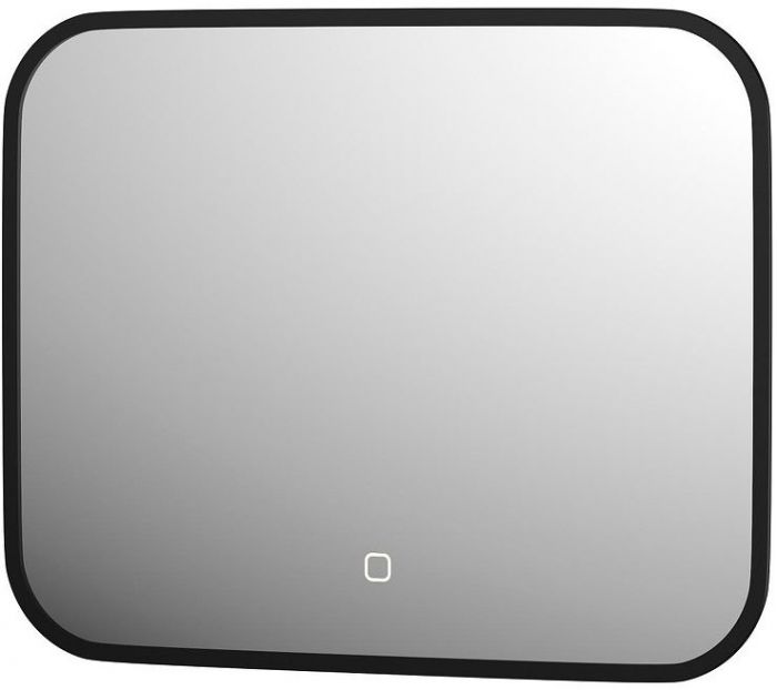 Зеркало Defesto Aura 50х40 DF 2971SH с подсветкой 15W-3000K/Сенсорный выключатель/Теплый белый свет/Черная рама