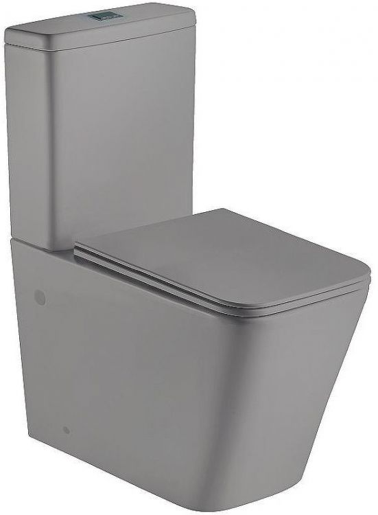 Унитаз компакт WeltWasser Gelbach 001 XL MT-GR 10000005777 (10000003737) Серый матовый с бачком и сиденьем Микролифт