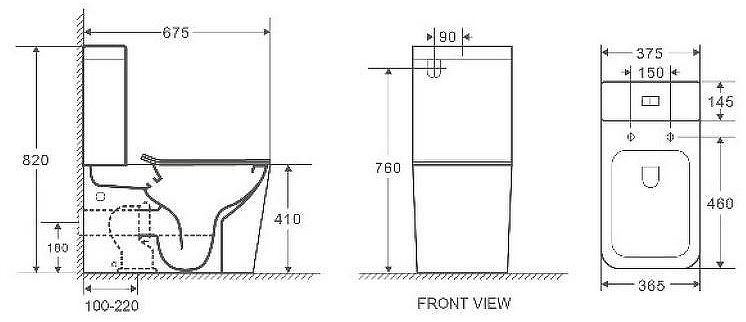 Унитаз компакт WeltWasser Gelbach 001 XL MT-GR 10000005777 (10000003737) Серый матовый с бачком и сиденьем Микролифт