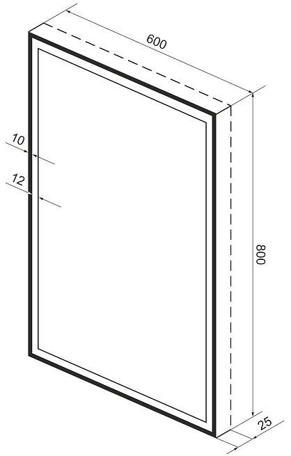 Зеркало Wellsee 7 Rays' Spectrum 60 172201280-172201290 с подсветкой цвет Черный матовый с сенсорным выключателем