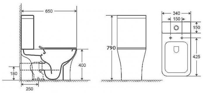 Унитаз компакт Azario Fretta Square AZ-5121 с бачком и сиденьем Микролифт