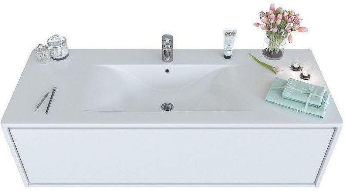 Тумба с раковиной SanVit Бруно-1 120 kbruno1120w подвесная Белая глянцевая