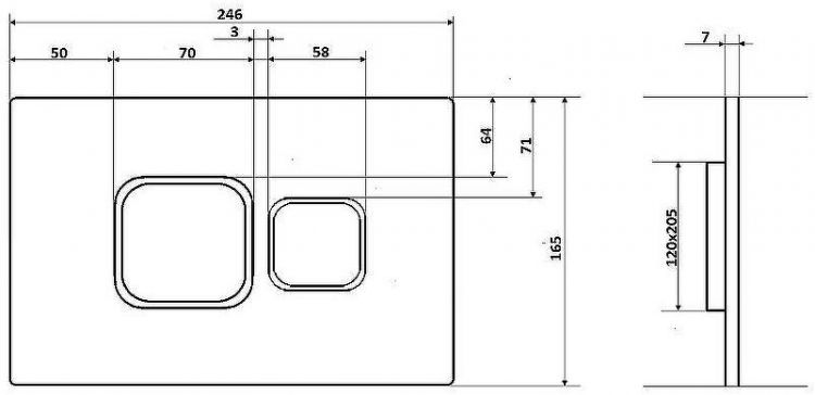 Клавиша смыва Ceruttispa CR01GD 9716 Золото глянцевое