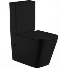 Унитаз компакт SantiLine SL-5028MB Черный матовый с бачком и сиденьем Микролифт