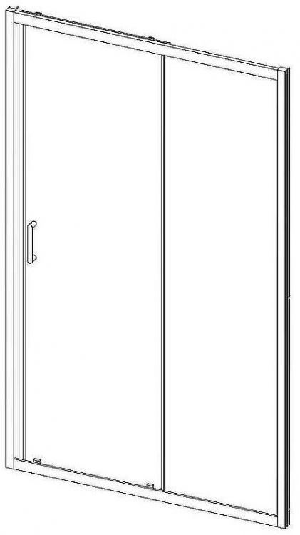 Душевая дверь Vincea Alpha 140 VDS-3AL140CLGM профиль Вороненая сталь стекло прозрачное
