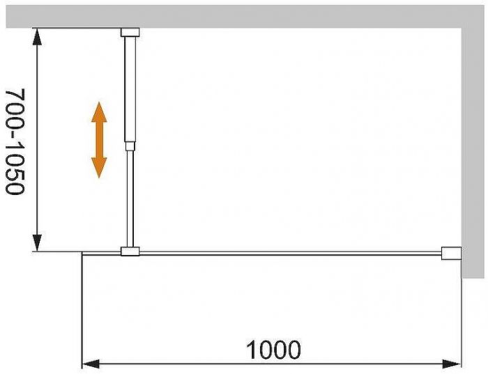 Душевая перегородка Cezares Liberta 100 LIBERTA-L-1-100-GR-Cr профиль Хром стекло серое