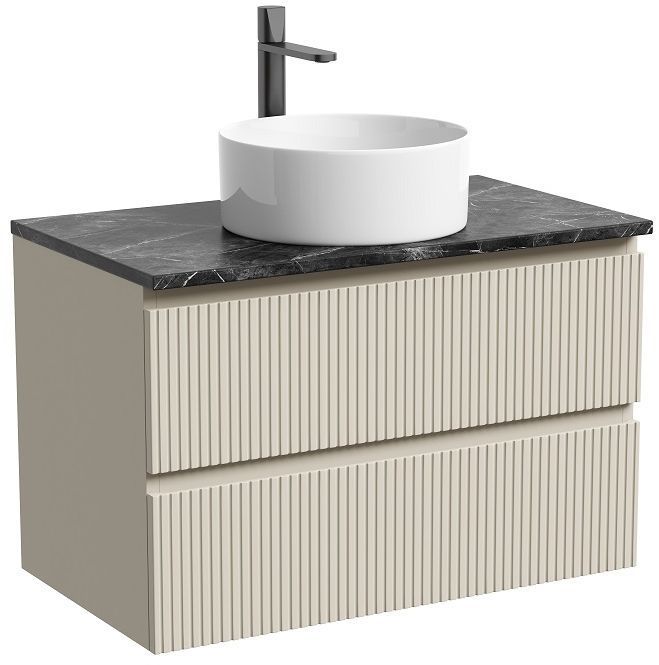 Тумба подвесная SANCOS Snob T, Beige Soft 790х445х500, под столешницу с отверстием под смеситель, цвет Black Sky, SNT80CE
