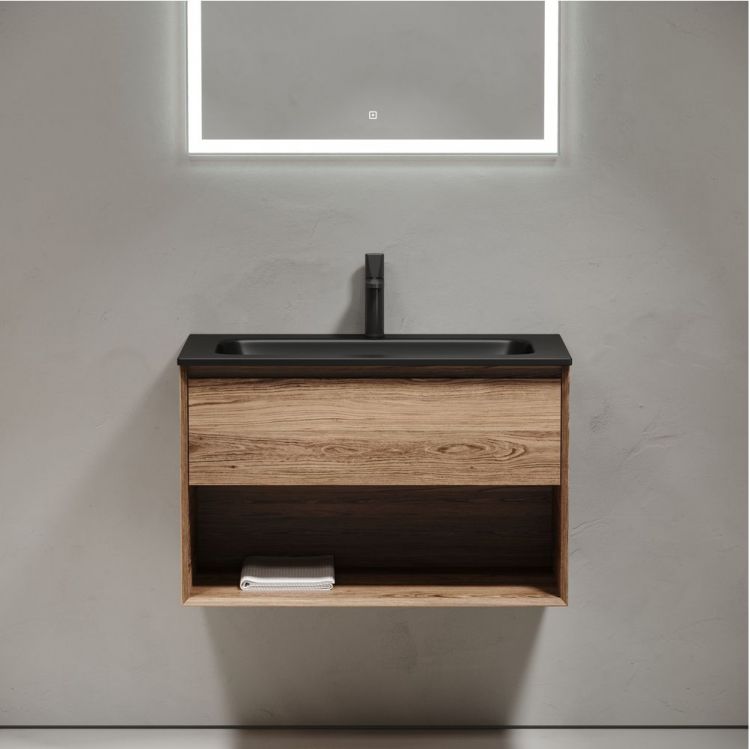 Тумба подвесная SANCOS под раковину Marmi 1.0, дуб чарльстон 790х445х520, MR1.080ECH