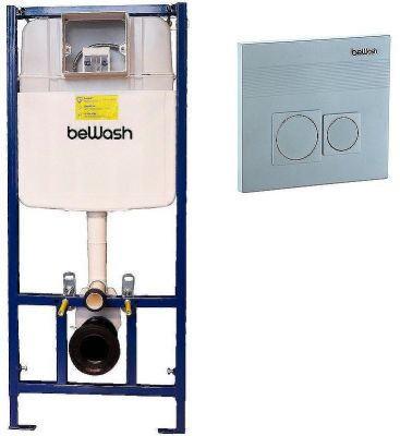 Инсталляция beWash BW74 K500RZVP0200MKK00000 для унитаза с клавишей смыва Хром матовый