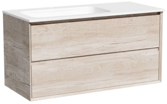 Тумба подвесная SANCOS под раковину левая Marmi 2.0, дуб галифакс натуральный 995х445х520, MR2.0100LEG