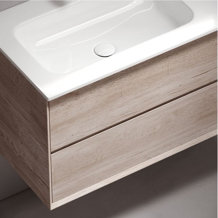 Тумба подвесная SANCOS под раковину левая Marmi 2.0, дуб галифакс натуральный 995х445х520, MR2.0100LEG