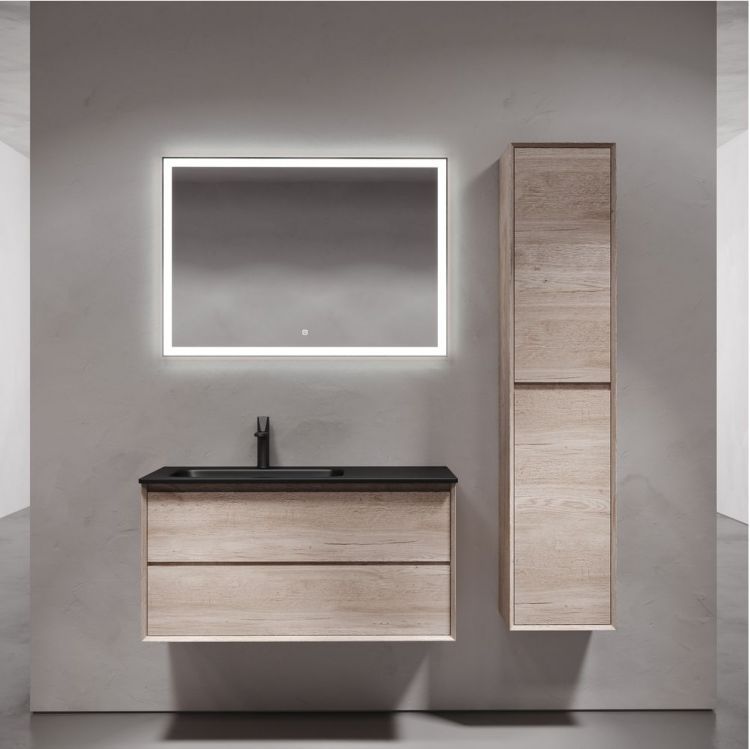 Тумба подвесная SANCOS под раковину левая Marmi 2.0, дуб галифакс натуральный 995х445х520, MR2.0100LEG