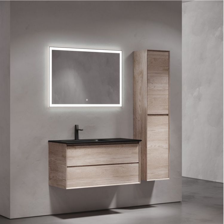 Тумба подвесная SANCOS под раковину левая Marmi 2.0, дуб галифакс натуральный 995х445х520, MR2.0100LEG