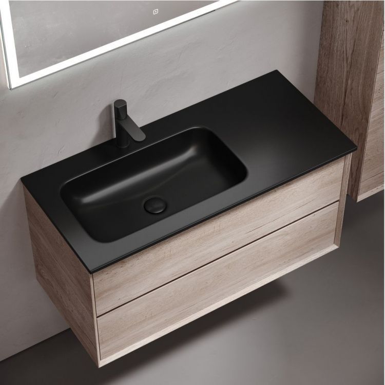 Тумба подвесная SANCOS под раковину левая Marmi 2.0, дуб галифакс натуральный 995х445х520, MR2.0100LEG