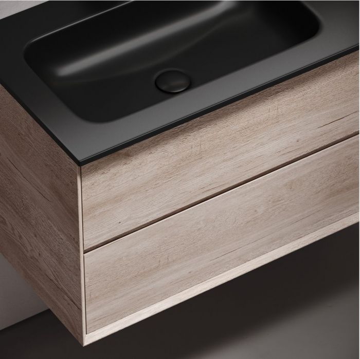 Тумба подвесная SANCOS под раковину левая Marmi 2.0, дуб галифакс натуральный 995х445х520, MR2.0100LEG