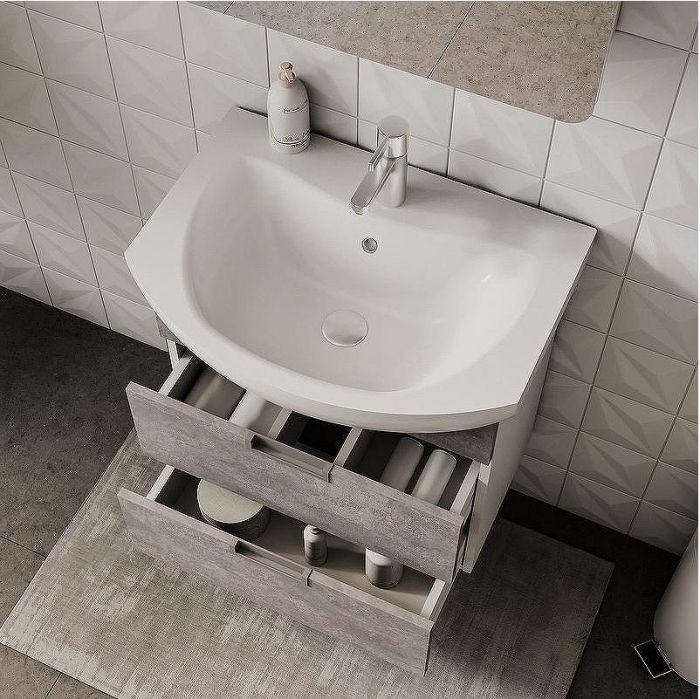 Тумба под раковину Volna Vario Z.70.2Y tpVARIO.Z70.2Y-09 подвесная Цемент Белая