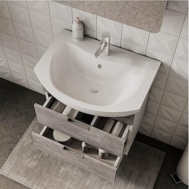 Тумба под раковину Volna Vario Z.70.2Y tpVARIO.Z70.2Y-09 подвесная Цемент Белая