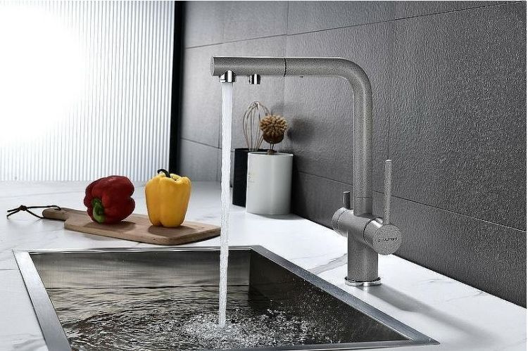 Смеситель для кухни Paulmark Serpentine Se213222-GR Серый