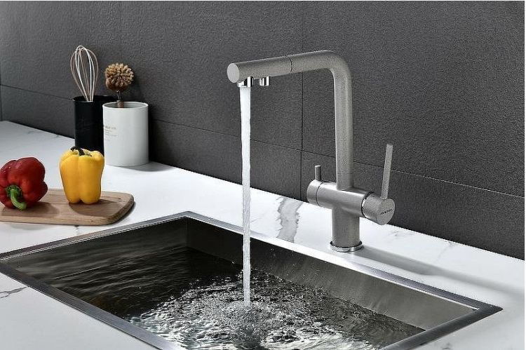 Смеситель для кухни Paulmark Serpentine Se213222-GR Серый