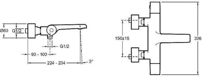 Смеситель для ванны Jacob Delafon Avid E97386-CP с термостатом Хром
