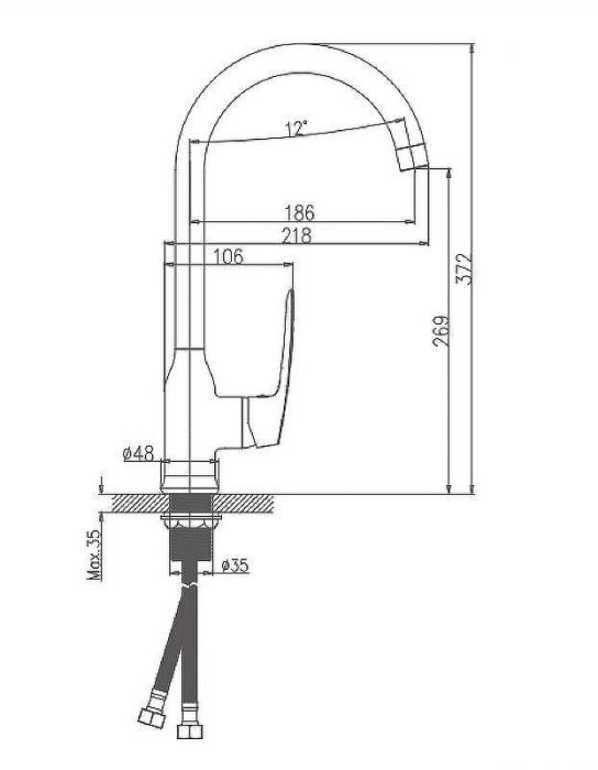 Смеситель для кухни Haiba HB70183 Хром
