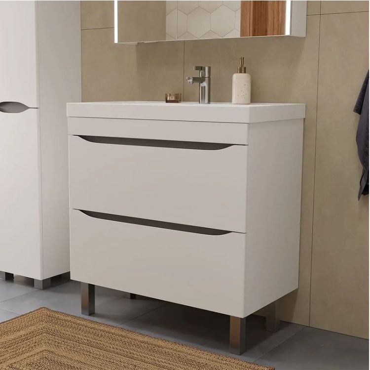 Тумба под раковину Volna Prime 80.2Y tnPRIME80.2Y-01 Белая Темно-серая