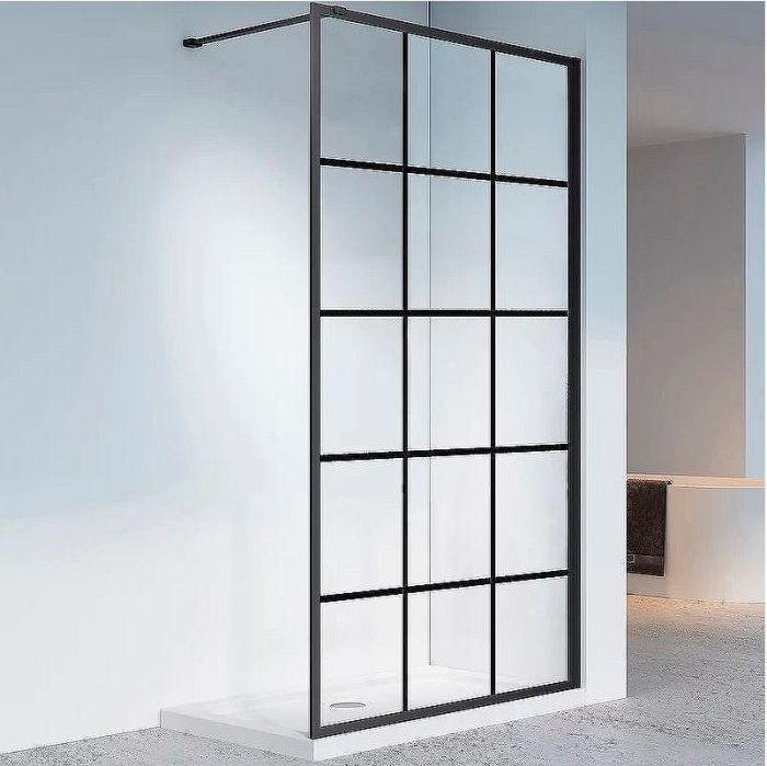 Душевая перегородка Veconi Korato KR-80 70 KR80-70-01-C7 профиль Черный матовый стекло прозрачное