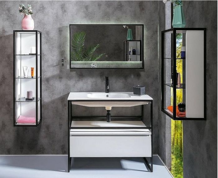 Шкаф пенал Boheme Armadi Art Loft 30 896-W подвесной Белый Черный