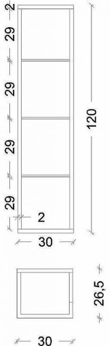Шкаф пенал Boheme Armadi Art Loft 30 896-W подвесной Белый Черный