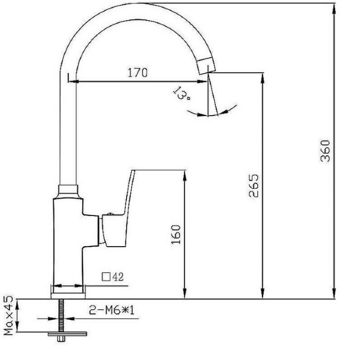 Смеситель для кухни Melodia della vita Etude MDV30015 Хром