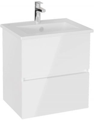 Тумба с раковиной Vitra Mia Plus Square 60 69730 подвесная Белая глянцевая