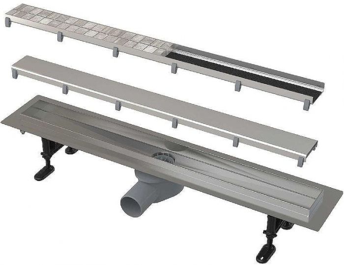 Душевой лоток Alcaplast Fit and Go AG071401850 (APZ13-DOUBLE9-850) с решеткой Хром / полая под плитку