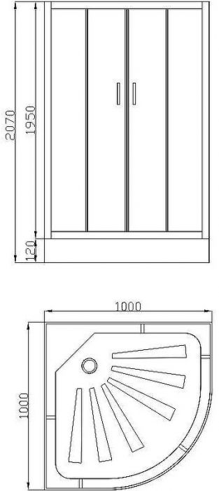 Душевой уголок Ceruttispa Viva 100х100 7706 профиль Хром стекло прозрачное