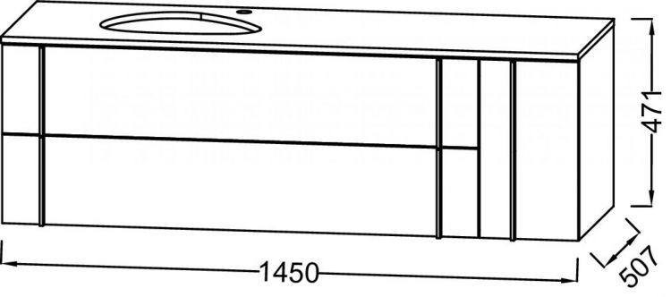 Тумба для комплекта 145 см Jacob Delafon Nouvelle Vague EB3044-M54, серый титан матовый Тумба для комплекта 145 см Jacob Delafon Nouvelle Vague EB3044-M54, серый титан матовый