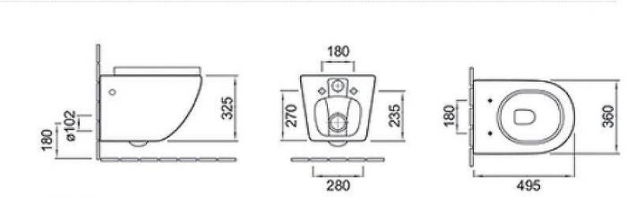 Комплект унитаза Ceruttispa B-2376-3 7183 с инсталляцией Grohe Rapid SL 38721001 с сиденьем Микролифт и клавишей смыва Хром
