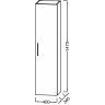 Шкаф-пенал 40 см Jacob Delafon Odeon Rive Gauche EB2570D-R9-G1C, белый блестящий лак