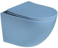 Унитаз SantiLine SL-5105 подвесной Голубой матовый с сиденьем Микролифт