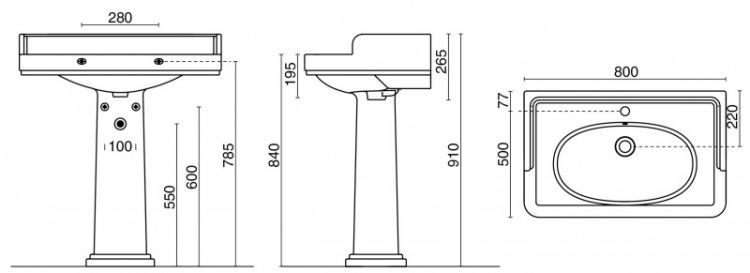 Раковина мебельная Kerama Marazzi Pompei Po.wb.80