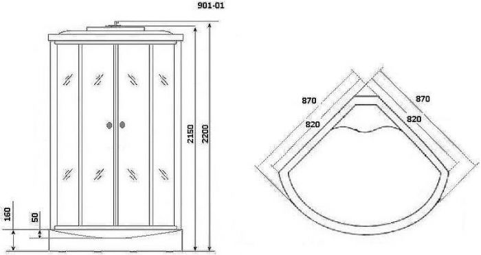 Душевая кабина Niagara Ultra 90x90 NG-901-01 с гидромассажем