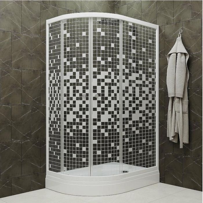 Душевой уголок Triton Коралл 120х80 А R Щ0000061781 профиль Белый стекло прозрачное с узором