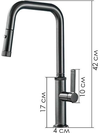 Смеситель для кухни Ekko E6002-7 цвет Черный матовый