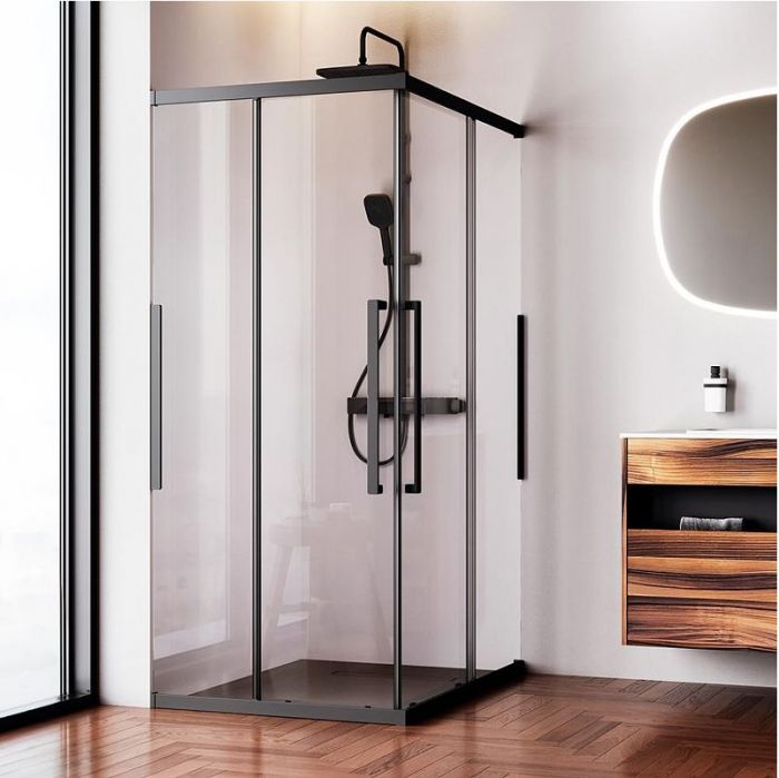 Душевой уголок AM.PM Func 120x90 W84G-403-12090-BT профиль Черный матовый стекло прозрачное