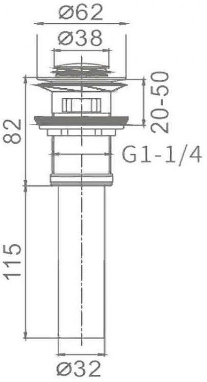 Донный клапан Frap F66-2 click-clack Хром Донный клапан Frap F66-2 click-clack Хром