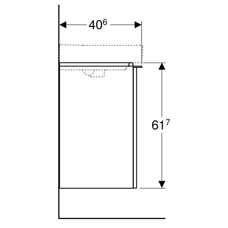 Тумба под раковину Geberit Smyle Square 50x61.7, правая, белый глянец [500.363.00.1]