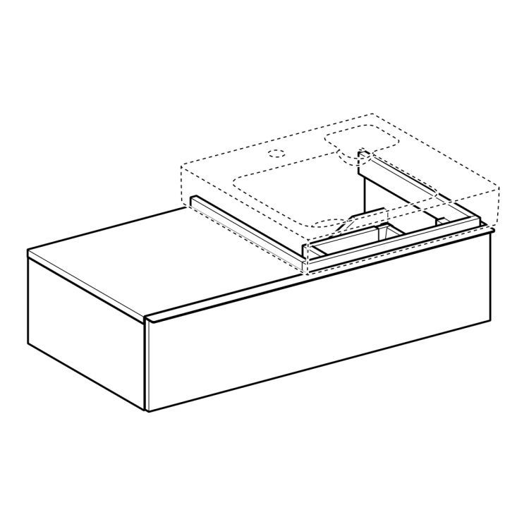 Тумба под раковину Geberit iCon, 89x48, платина [840492000]