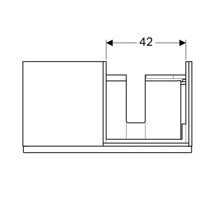 Тумба под раковину Geberit iCon, 89x48, платина [840492000]