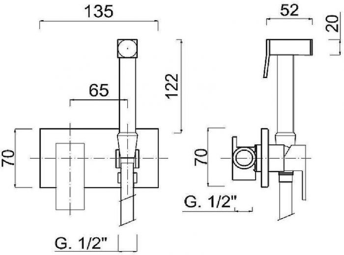 Гигиенический душ со смесителем Giulini Pablolux FSH22/P Хром