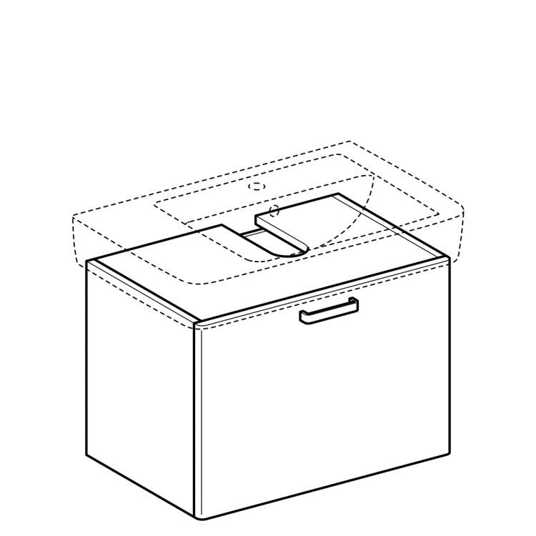 Тумба под раковину Geberit Renova Plan 670 мм, белый, совместим с раковиной 122175000 [879120000]
