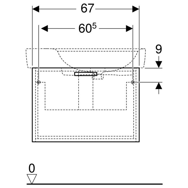 Тумба под раковину Geberit Renova Plan 670 мм, белый, совместим с раковиной 122175000 [879120000]